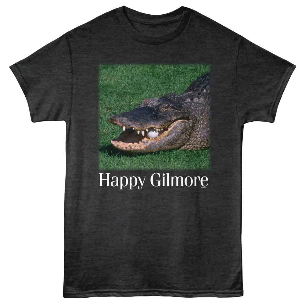 HAPPY GILMORE-HAPPY GILMORE GATOR SQUARE-BLACK HEATHER ADULT S/S TSHIRT