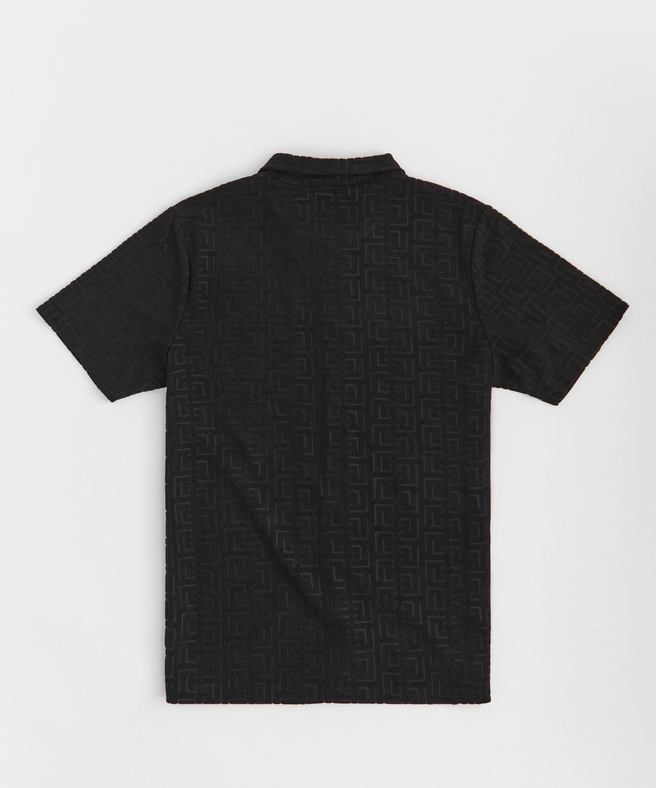 Geometric Viscose Button-Down Short Sleeve Shirt