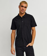 Thumbnail for Geometric Viscose Button-Down Short Sleeve Shirt