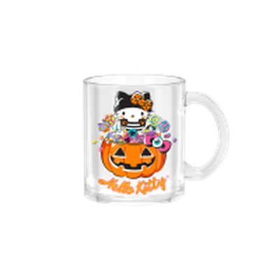 Hello Kitty Neon Halloween Pumpkin Candy  17.5oz Glass Coffee Mug – 24 pc ppk ($5.00 each)