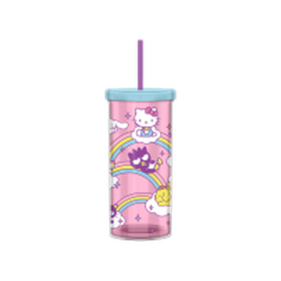 Hello Kitty Friends Rainbows And Clouds  20oz Plastic Tall Cold Cup w/ Lid and Straw – 12 pc ppk ($5.25 each)