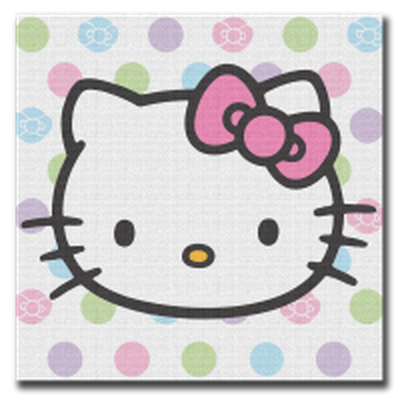 Hello Kitty Pose Name Multi Dots  Canvas Wall Art 12" x 12" – 4 pc ppk ($4.50 each)
