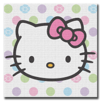 Thumbnail for Hello Kitty Pose Name Multi Dots  Canvas Wall Art 12