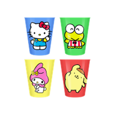HK AND FRIENDS FRIENDS AND CHECKERS 4pc 1.5oz Plastic Mini Cup Set – 24 pc ppk ($3.50 each)