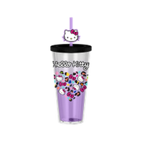 Thumbnail for Hello Kitty Jungle Heart  24oz Plastic Cold Cup w/ Lid and Topper Straw – 12 pc ppk ($6.50 each)