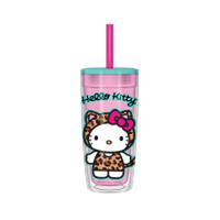 Thumbnail for Hello Kitty Pink Leopard Pattern   20oz Spill Resistant Plastic Tumbler – 12 pc ppk ($5.75 each)