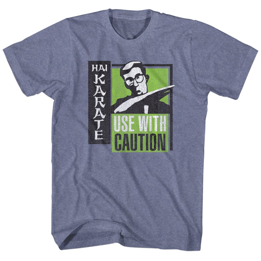 HAI KARATE-GREEN CHOP-VINTAGE BLUE HEATHER ADULT S/S TSHIRT