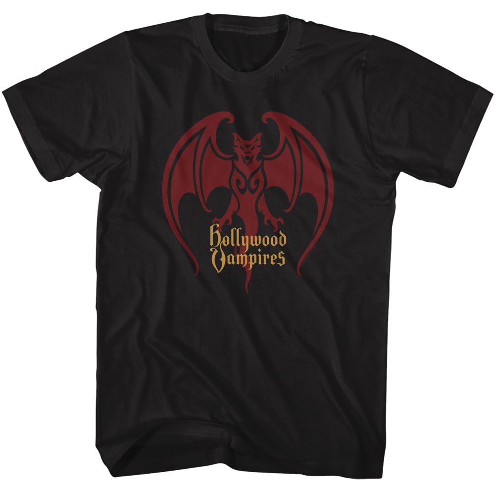 HOLLYWOOD VAMPIRES-HV BAT LOGO-BLACK ADULT S/S TSHIRT