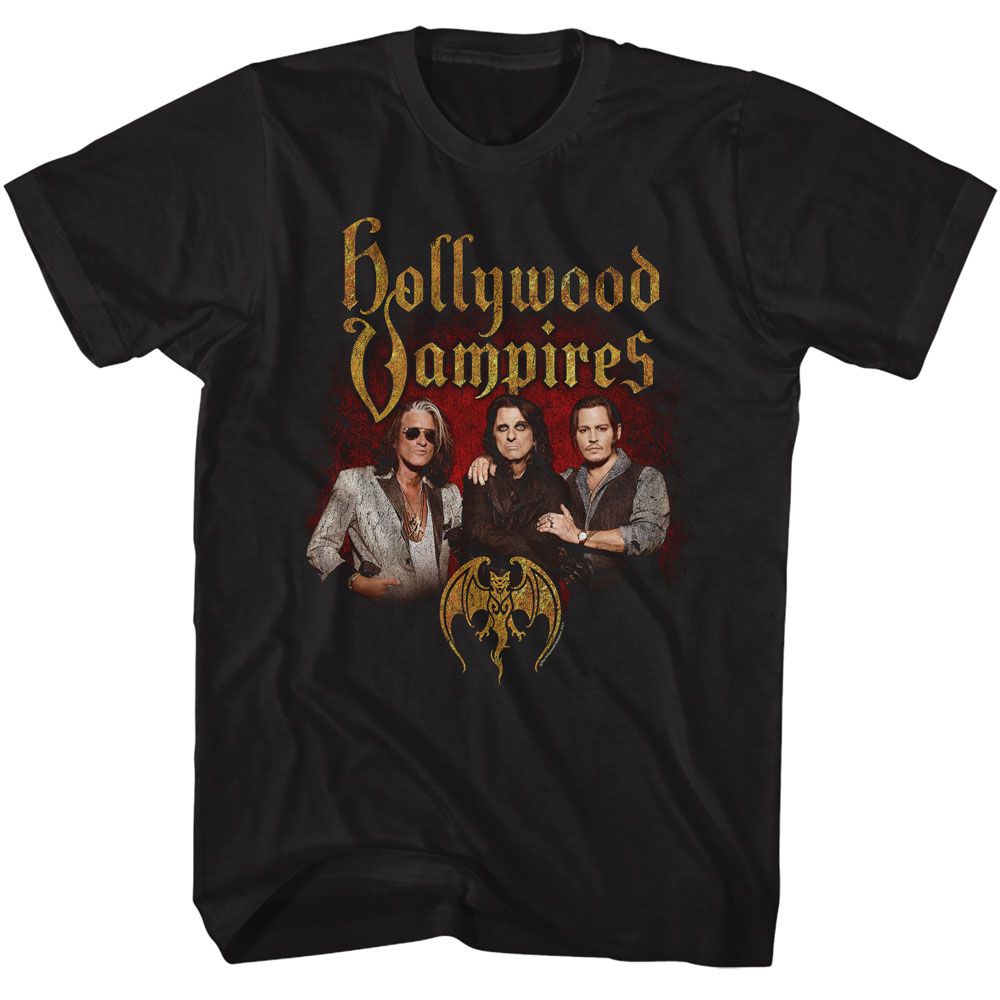 HOLLYWOOD VAMPIRES-HV BAND PHOTO-BLACK ADULT S/S TSHIRT