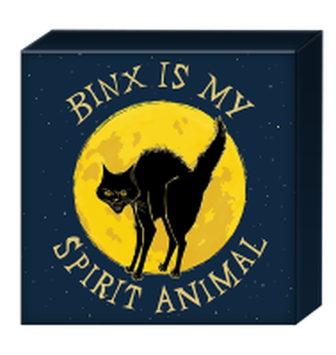 Hocus Pocus Binx Spirit Animal  6" x 6" x 1.5" Box Wall Sign – 16 pc ppk ($4.25 each)