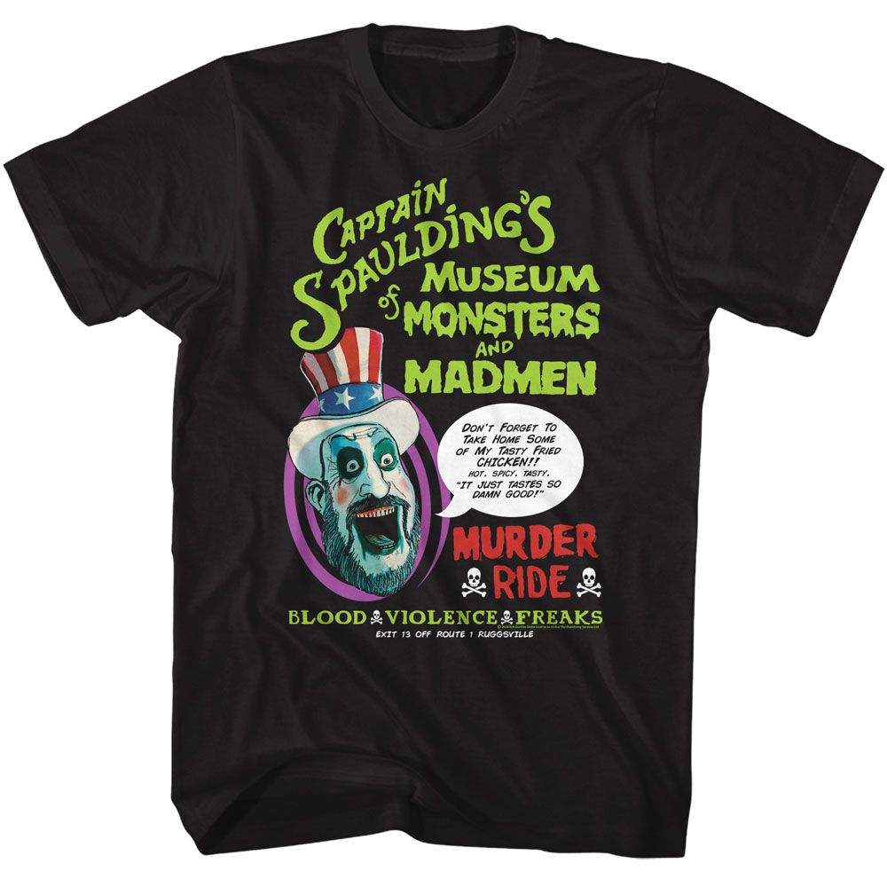 HOUSE OF 1000 CORPSES-HO1C MUSEUM-BLACK ADULT S/S TSHIRT