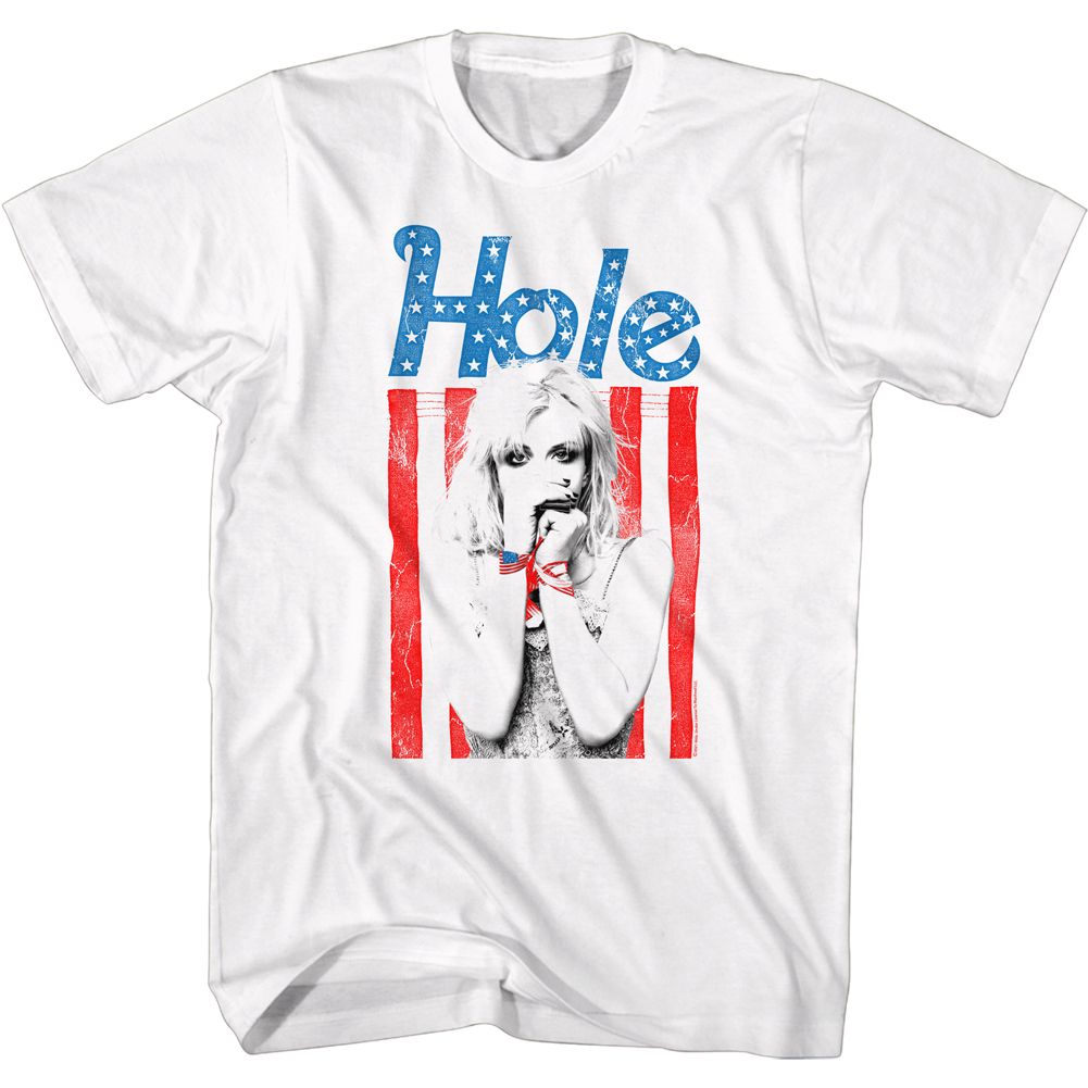 HOLE-FLAG-WHITE ADULT S/S TSHIRT