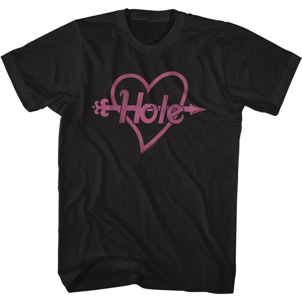 HOLE-PINK HEART AND ARROW-BLACK ADULT S/S TSHIRT