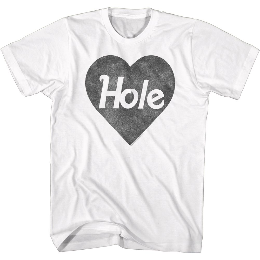 HOLE-BLK HEART LOGO-WHITE ADULT S/S TSHIRT