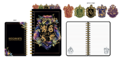 Harry Potter Hogwarts Crest  Spiral 5 Tabbed Notebook-5x8 in 

 – 30 pc ppk ($6.00 each)