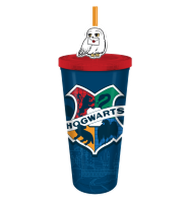 Harry Potter Time For Magic 24oz Plastic Cold Cup w/ Lid and Topper Straw – 12 pc ppk ($6.50 each)