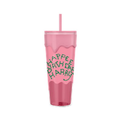 Harry Potter Happy Birthday Harry Dripping Glaze Cake 26oz. Plastic Drip Tumbler – 12 pc ppk ($6.00 each)