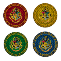 Thumbnail for Harry Potter Hogwarts Crest Solid Diamond Pattern  4pc Melamine Plate Set – 24 pc ppk ($12.76 each)