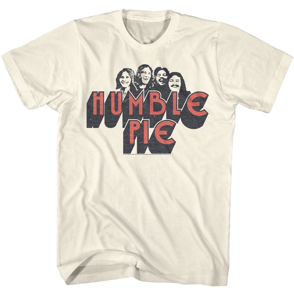 HUMBLE PIE-HUMBLE PIE BAND MEMBERS-NATURAL ADULT S/S TSHIRT