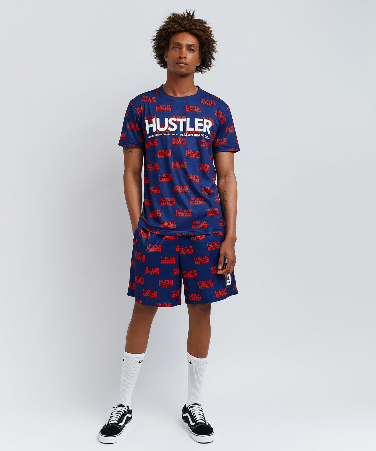 Hustler Logo T-Shirt And Shorts Set
