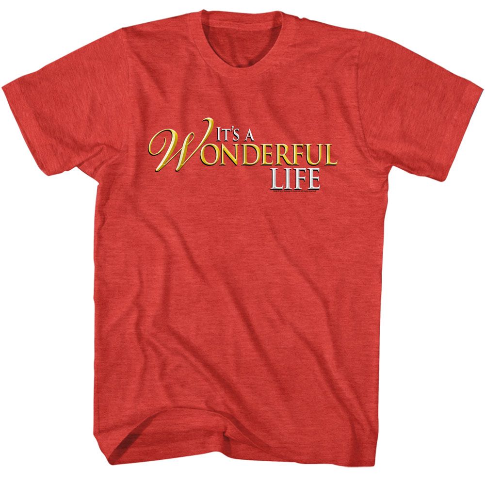 ITS A WONDERFUL LIFE-IAWL LOGO-RED HEATHER ADULT S/S TSHIRT