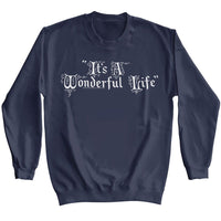 Thumbnail for ITS A WONDERFUL-IAWL LIFE TITLE TREATMENT-NAVY ADULT L/S SWEATSHIRT