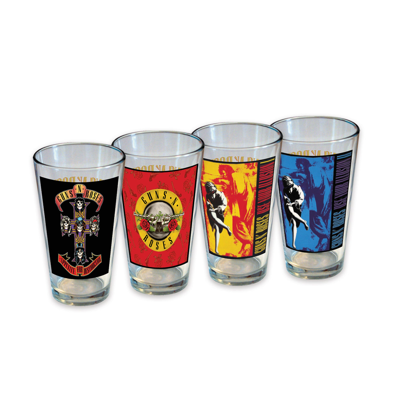 Guns N' Roses Drinking Glass Set (4-Pack / 16oz) – 4 PC PPK