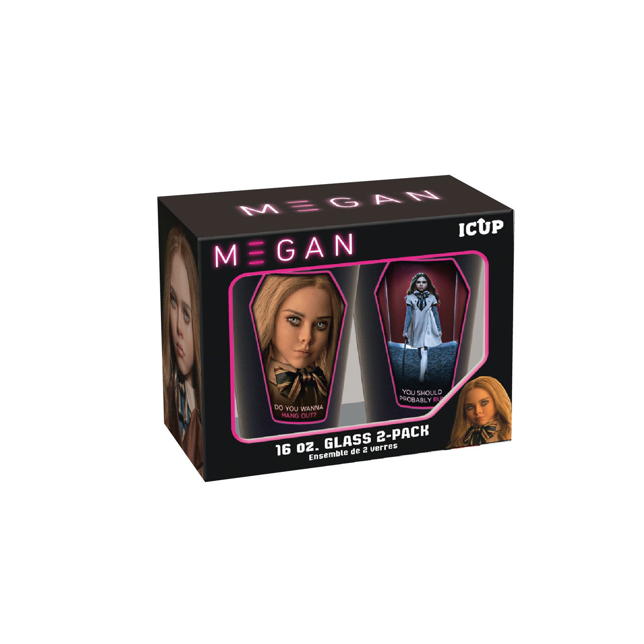 M3GAN Drinking Glass Set (2-Pack / 16oz) – 4 PC PPK