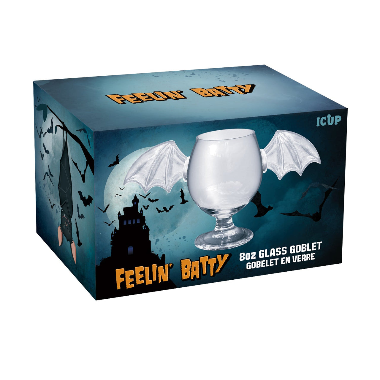 Feelin' Batty Molded Glass Goblet (8oz) – 4 PC PPK