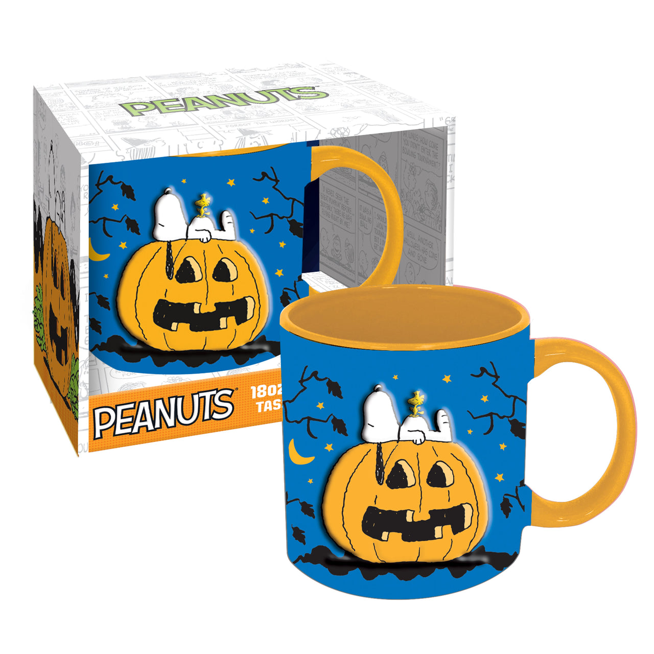 Peanuts Snoopy Pumpkin Embossed Ceramic Mug (18oz) – 4 PC PPK ($7.95 each)