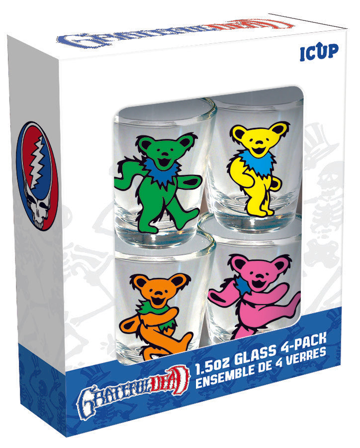 Gratetful Dead Mini Glass Set (4-Pack / 1.5oz) – 4 PC PPK