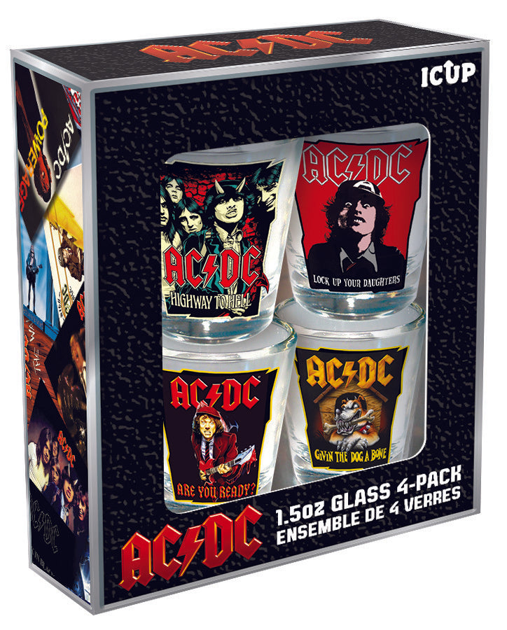 AC/DC Mini Glass Set (4-Pack / 1.5oz) – 4 PC PPK