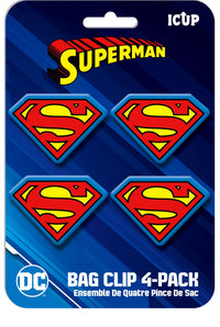 Thumbnail for DC Comics Superman Bag Clips (4 Pack) – 4 PC PPK