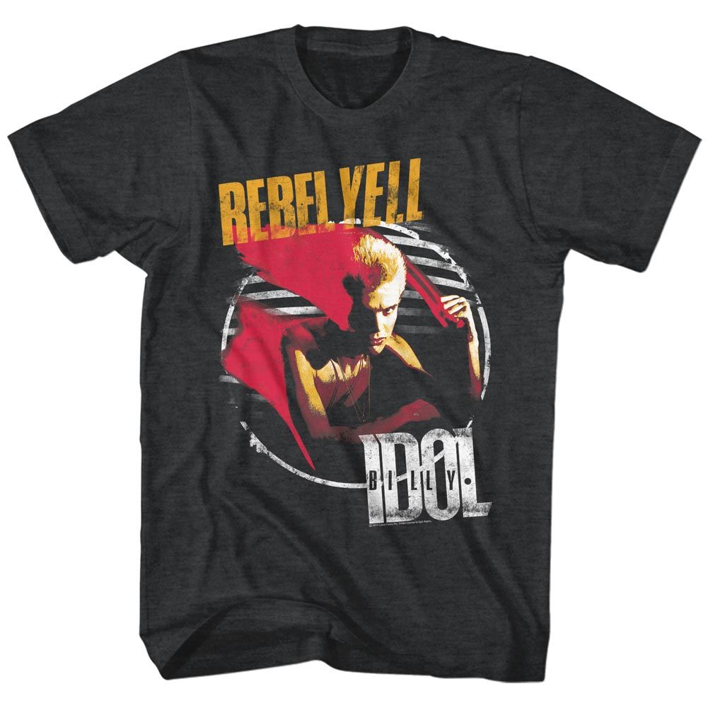 BILLY IDOL-REBEL YELL-BLACK HEATHER ADULT S/S TSHIRT