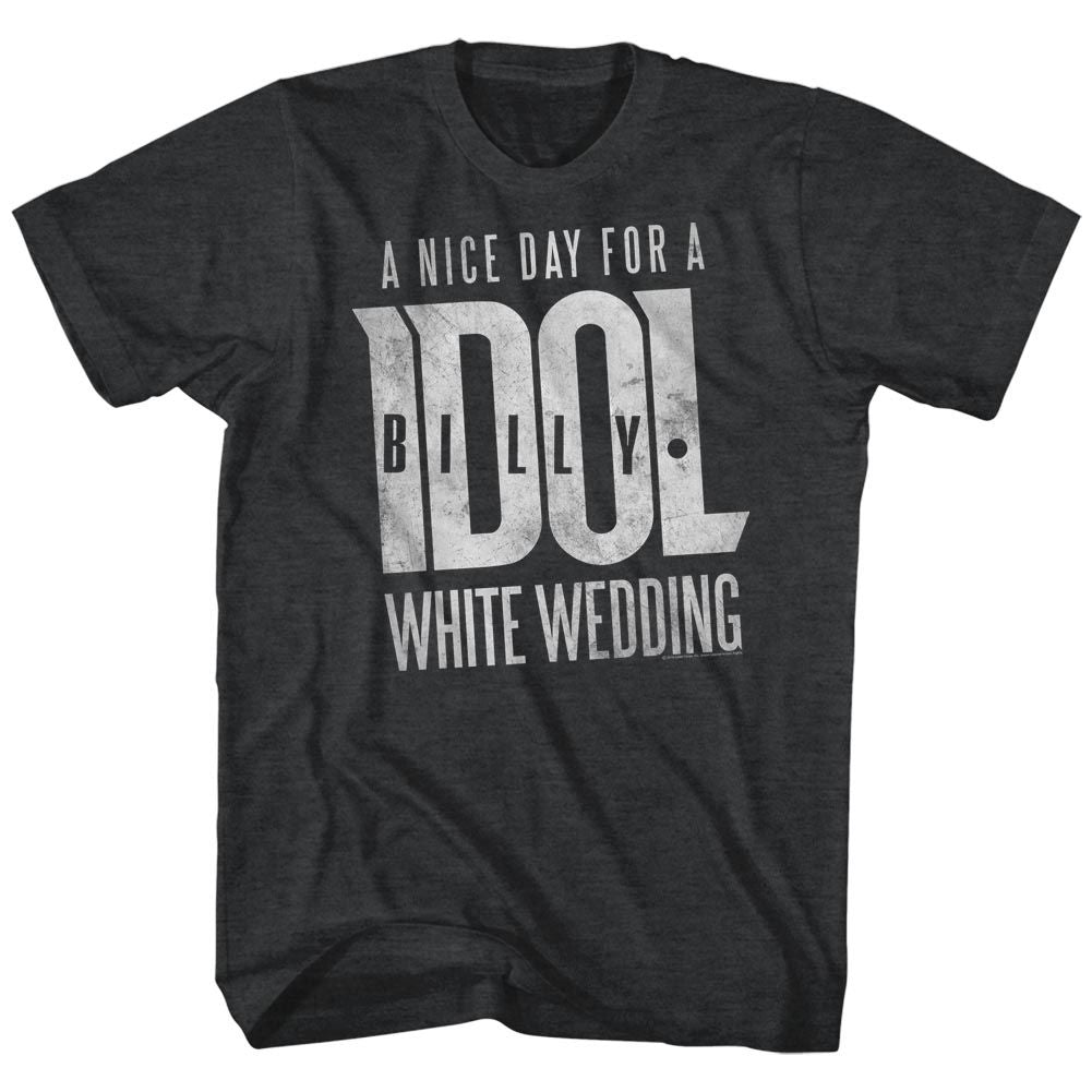 BILLY IDOL-WHITE WEDDING-BLACK HEATHER ADULT S/S TSHIRT