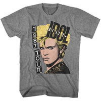 Thumbnail for BILLY IDOL-1987 TOUR-GRAPHITE HEATHER ADULT S/S TSHIRT