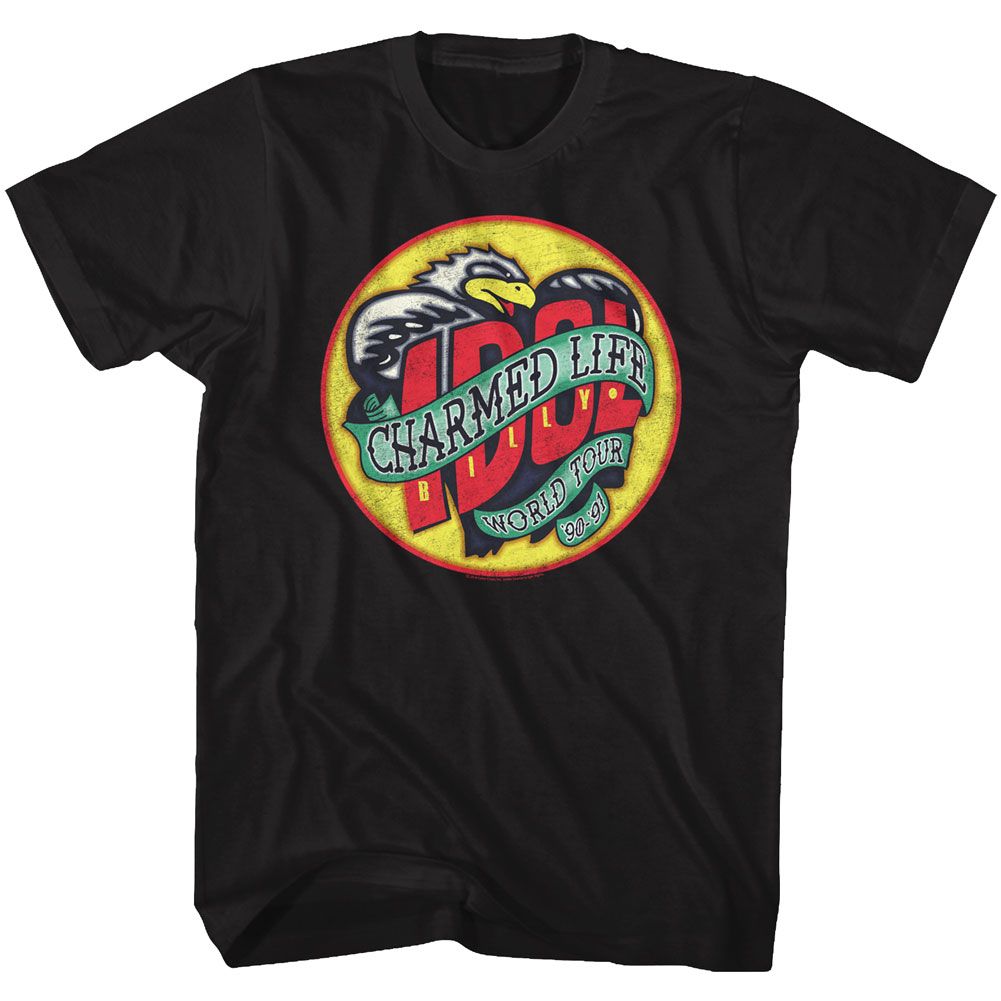BILLY IDOL-CHARMED LIFE-BLACK ADULT S/S TSHIRT