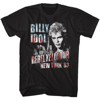 Thumbnail for BILLY IDOL-NY 83 FLAG-ISH-BLACK ADULT S/S TSHIRT