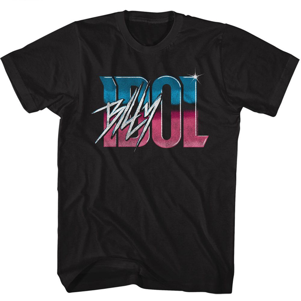 BILLY IDOL-BILLY IDOL IDOL NAME GRADIENT-BLACK ADULT S/S TSHIRT