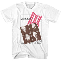 Thumbnail for BILLY IDOL-BILLY IDOL FOUR PHOTO WARPED TEXT-WHITE ADULT S/S TSHIRT