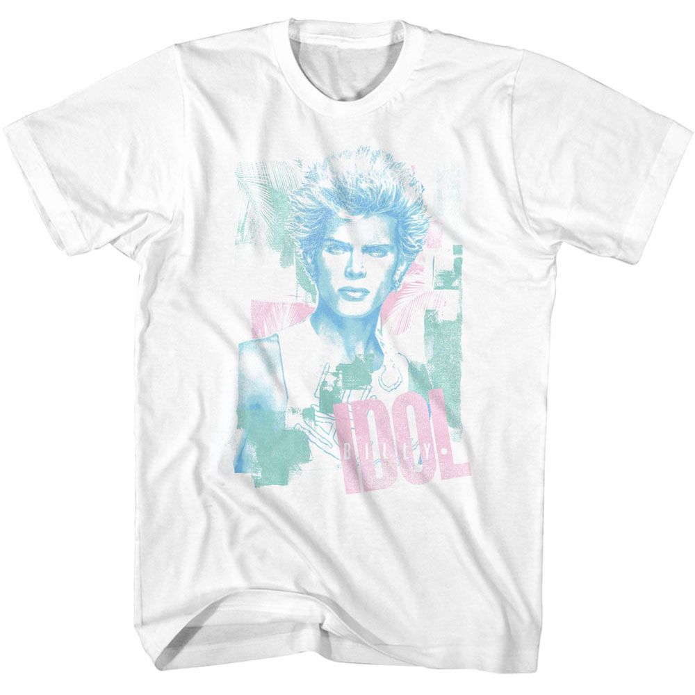 BILLY IDOL-BILLY IDOL PASTEL BILLY-WHITE ADULT S/S TSHIRT