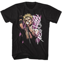 Thumbnail for BILLY IDOL-BILLY IDOL BACKGROUND STRIPES-BLACK ADULT S/S TSHIRT