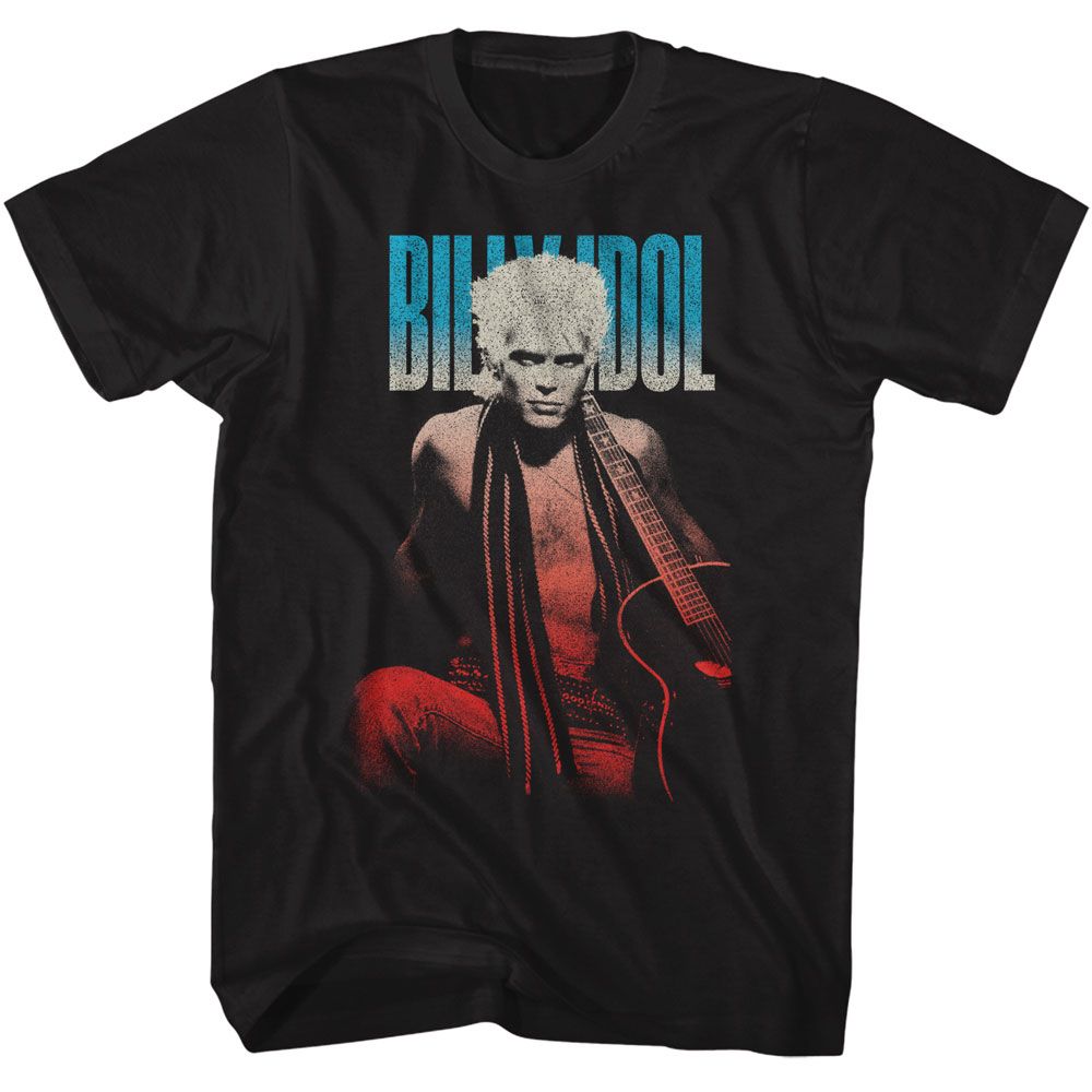 BILLY IDOL-BILLY IDOL PATRIOTIC GRADIENT-BLACK ADULT S/S TSHIRT
