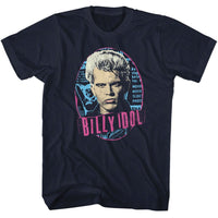 Thumbnail for BILLY IDOL-BILLY IDOL OVAL-NAVY ADULT S/S TSHIRT