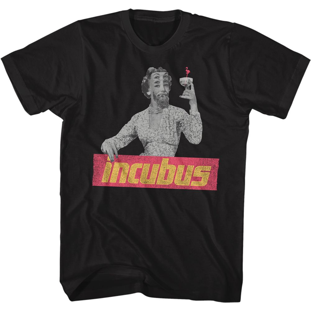 INCUBUS-LOGO COKTAIL-BLACK ADULT S/S TSHIRT