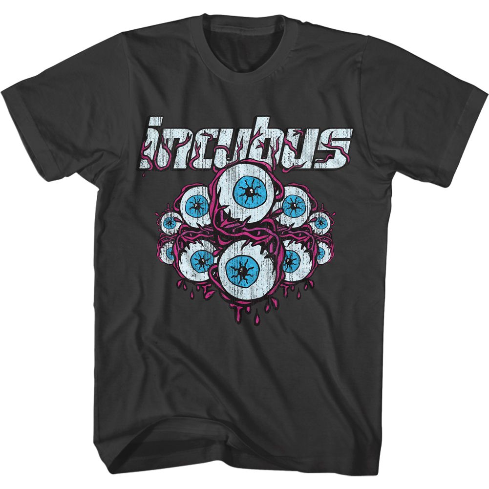 INCUBUS-LOGO AND EYEBALLS-SMOKE ADULT S/S TSHIRT