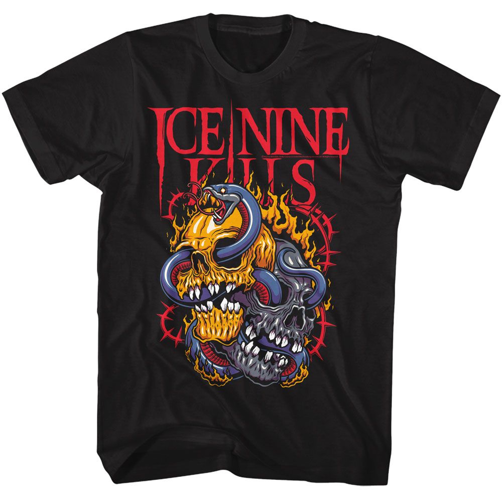 ICE NINE KILLS-ICE NINE KILLS SNAKE SKULLS-BLACK ADULT S/S TSHIRT