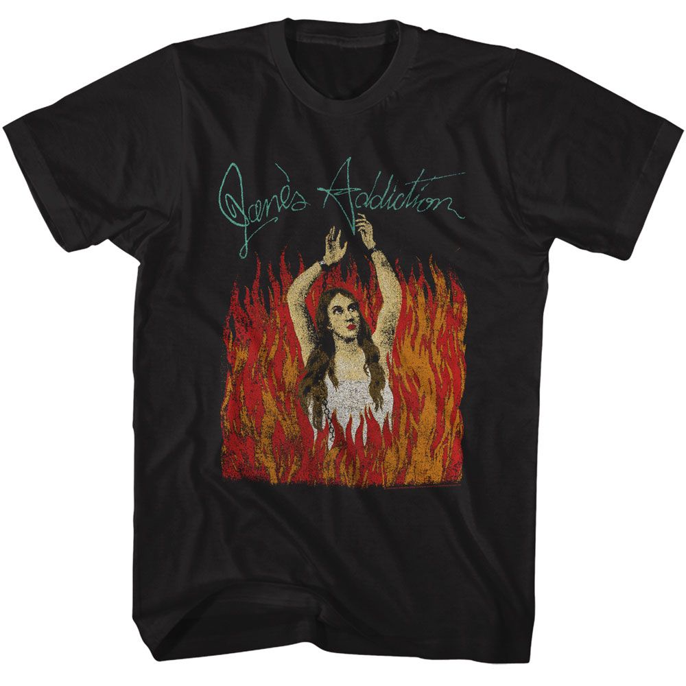 JANES ADDICTION-JANES ADDICTION BURNING GIRL W LOGO-BLACK ADULT S/S TSHIRT