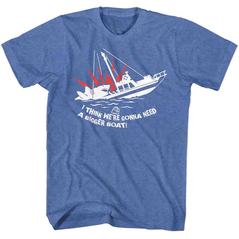 JAWS-BIGGER BOAT-ROYAL HEATHER ADULT S/S TSHIRT