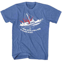 Thumbnail for JAWS-BIGGER BOAT-ROYAL HEATHER ADULT S/S TSHIRT